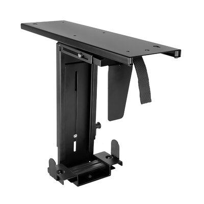 Mount-It Anti-Theft CPU Holder Desk Mount, Adjustable Under Desk Computer Mount w/ Sliding Track Metal in Black | 20 H x 8 W x 19 D in | Wayfair