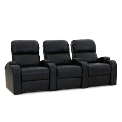 Red Barrel Studio® Leather Home Theater Sofa Genuine Leather in Black | 43 H x 98 W x 39 D in | Wayfair 61AA42705F474107B0764F74E6B7B991