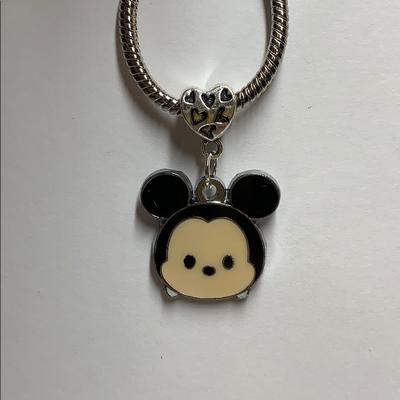Disney Jewelry | Baby Face Mickey Mouse Head Charm | Color: Black/Silver | Size: Os