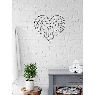 Ophelia & Co. Wrought Iron Heart Wall Decor Metal in Brown/Gray | 13 H x 15 W in | Wayfair 12GM0587