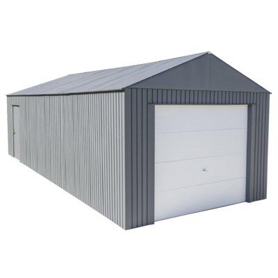 Sojag Everest 12 ft. W x 30 ft. D Metal Garage Shed in Gray | 123.48 H x 146.13 W x 363.6 D in | Wayfair GRC1230
