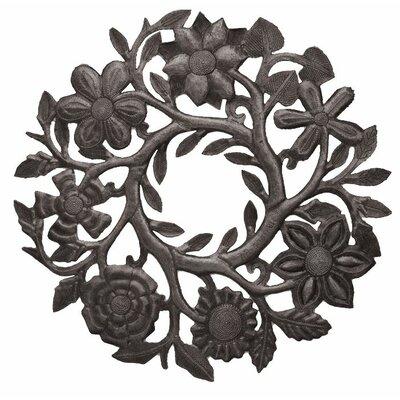 Beyond Borders Floral Wreath Wall Décor Metal in Brown/Gray | 15 H x 15 W in | Wayfair SM546