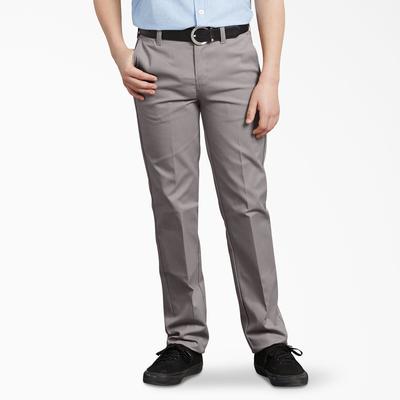 Dickies Boys' Flexwaist® Slim Fit Straight Leg Ultimate Khaki Pants, 4-20 - Silver Size 8 (KP701)