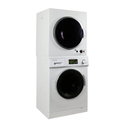 Equator 110V Compact Set Digital Washer 1.57cf + Vented Sensor Knob Dryer 3.5cf, Steel | 59 H x 23.5 W x 22 D in | Wayfair