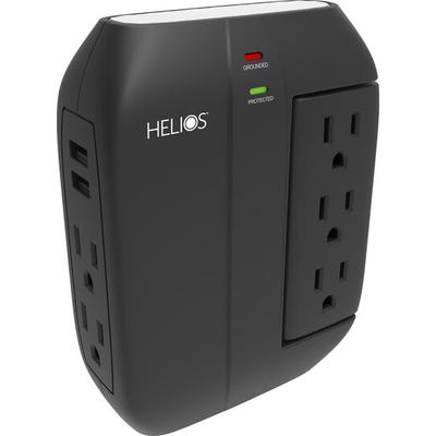 Metra Helios AS-P-5R Wall Tap with Swivel Outlets and 2 USB -Black