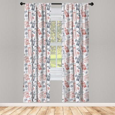 East Urban Home London Window Curtains, Popular English Country Culture Tourist Attraction Travel Theme | 84 H in | Wayfair