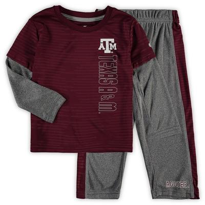 Toddler Colosseum Maroon/Heathered Gray Texas A&M Aggies Bayharts Long Sleeve T-Shirt and Pants Set