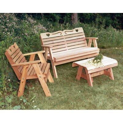 August Grove® Tillison Cedar 3 Piece Sofa Seating Group Wood in Brown | Outdoor Furniture | Wayfair 2A44CDC625D644BBB46ADCF59D9A045E