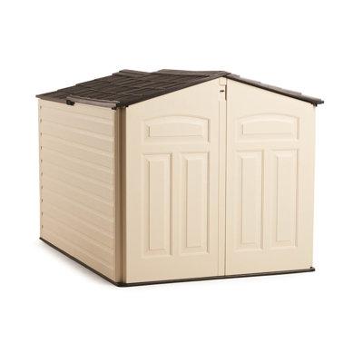 Rubbermaid 5 ft. W x 6 ft. D Plastic Storage Shed in Brown | 52.74 H x 56.75 W x 76.25 D in | Wayfair 1800005