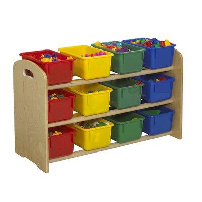 Childcraft Shelving Unit w/ Trays Wood in Red/Green/Blue | 21.75 H x 35.75 W x 14.5 D in | Wayfair 1537052