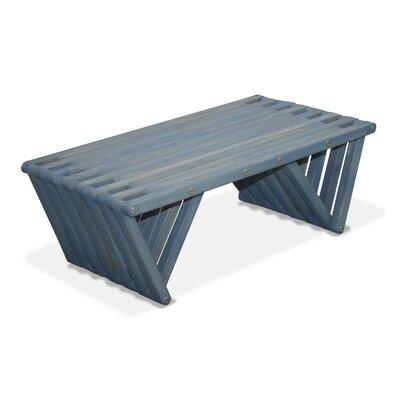 Union Rustic Darcus Solid Wood Outdoor Coffee Table Wood in Blue | 12 H x 36 W x 20 D in | Wayfair XQCT36YPSB