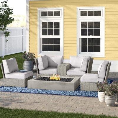 Sol 72 Outdoor™ Almyra 6 Piece Rattan Sectional Seating Group w/ Cushions Synthetic Wicker/All - Weather Wicker/Olefin Fabric Included/Wicker/Rattan