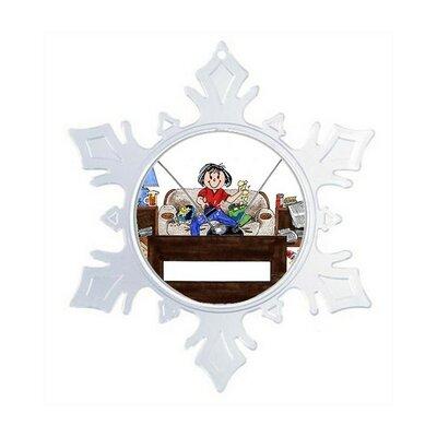 The Holiday Aisle® Personalized Friendly Folks Cartoon Snowflake Couch Potato, Movie Buff | 5.5 H x 5.5 W x 0.25 D in | Wayfair