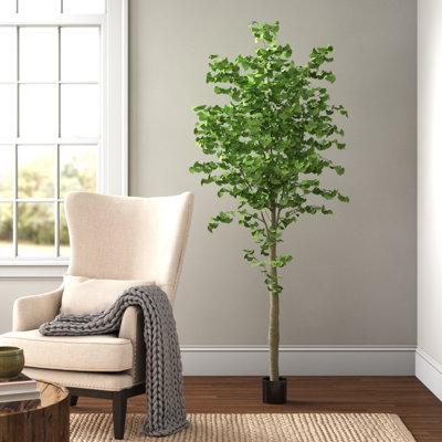 Three Posts™ Artificial Potted Ginkgo Tree Metal | 84 H x 32 W x 32 D in | Wayfair 1AE025F2116347BF84E49AD43435A37F