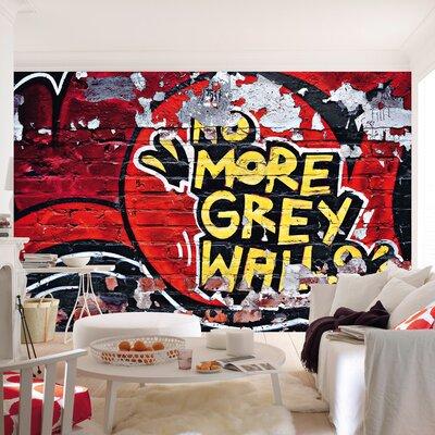 Ebern Designs Jella No More Gray 8.4' L x 144  W Wall Mural Vinyl in Black Red White | 144 W in | Wayfair 14BCBF14BF884C22BE11DBFD950D5A6D