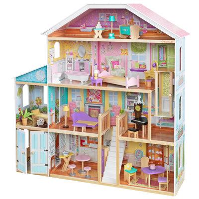 KidKraft Grand View Mansion Dollhouse Manufactured Wood in Brown/Green | 50.5 H x 12.6 W x 50.1 D in | Wayfair 65954