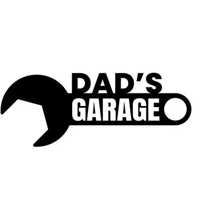 Winston Porter Yorkton Dads Garage w/ Wrench Graphic Laser Cut Solid Steel Wall Sign Hanging Metal in Black | 14 H x 14 W x 0.06 D in | Wayfair