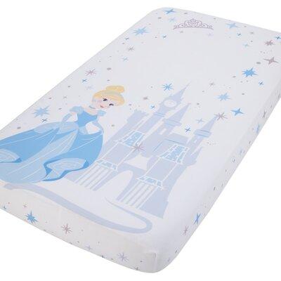 Disney Princess Cinderella Fitted Crib Sheet Polyester in Blue/White, Size 8.0 H x 28.0 W x 52.0 D in | Wayfair 8908003P