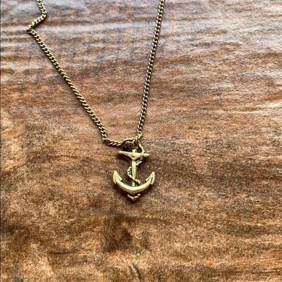 Urban Outfitters Jewelry | 2/$10 Anchor Charm And Chain | Color: Gold | Size: Os