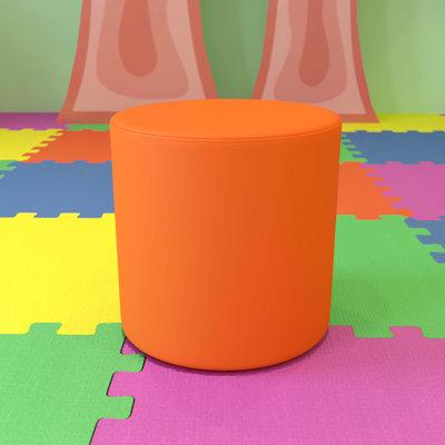 Flash Furniture Nicholas Flexible Learning Modular Soft Seating Circle Ottoman for Classrooms & Common Spaces Vinyl/ in Orange | Wayfair