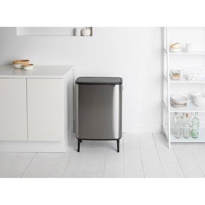 Brabantia Bo Touch Top HI Stainless Steel 16 Gallon Touch Top Trash Can Stainless Steel in Gray, Size 32.1 H x 21.5 W x 12.3 D in | Wayfair 130267