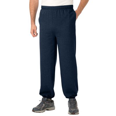 Men's Big & Tall Fleece Elastic Cuff Sweatpants by KingSize in Navy (Size 2XL)
