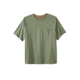 Men's Big & Tall Boulder Creek® Heavyweight Crewneck Pocket T-Shirt by Boulder Creek in Heather Moss (Size XL)