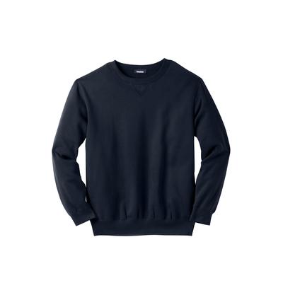 Men's Big & Tall Fleece Crewneck Sweatshirt by KingSize in Black (Size 9XL)