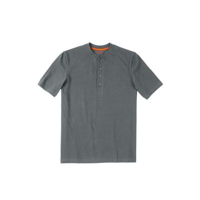 Men's Big & Tall Boulder Creek® Heavyweight Short-Sleeve Henley Shirt by Boulder Creek in Steel (Size 9XL)