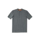 Men's Big & Tall Boulder Creek® Heavyweight Short-Sleeve Henley Shirt by Boulder Creek in Steel (Size 9XL)