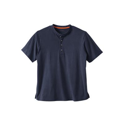 Men's Big & Tall Boulder Creek® Heavyweight Short-Sleeve Henley Shirt by Boulder Creek in Navy (Size 2XL)