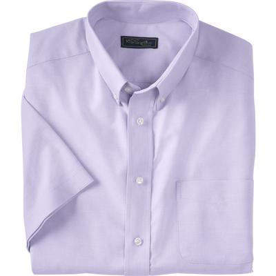 Men's Big & Tall KS Signature Wrinkle Free Short-Sleeve Oxford Dress Shirt by KS Signature in Soft Purple (Size 18 1/2)