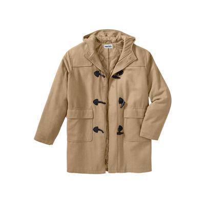 Men's Big & Tall Toggle Parka Coat by KingSize in Camel (Size L)