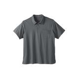 Men's Big & Tall Heavyweight Jersey Polo Shirt by KingSize in Steel (Size L)