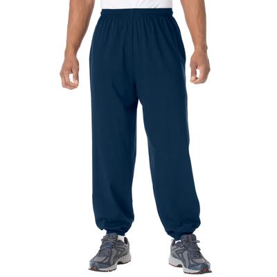 Men's Big & Tall Lightweight Elastic Cuff Sweatpants by KingSize in Navy (Size 3XL)