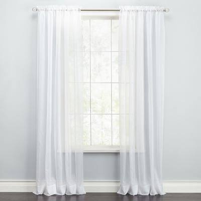 BH Studio Sheer Voile Rod-Pocket Panel Pair by BH Studio in White (Size 120"W 84" L) Window Curtains