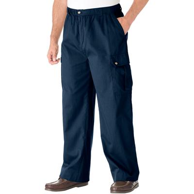 Men's Big & Tall Knockarounds® Full-Elastic Waist Cargo Pants by KingSize in Navy (Size 8XL 38)