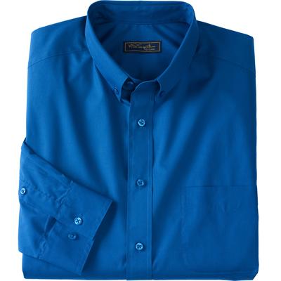 Men's Big & Tall KS Signature Wrinkle-Free Long-Sleeve Button-Down Collar Dress Shirt by KS Signature in Royal Blue (Size 17 37/8)