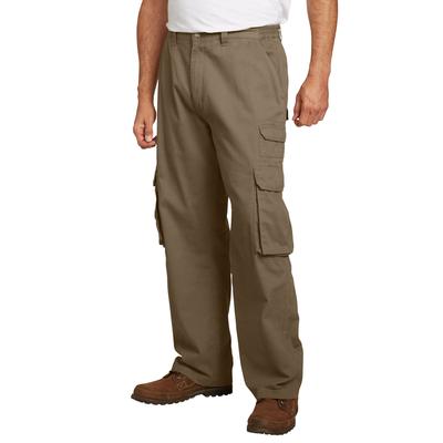 Men's Big & Tall Boulder Creek® Side-Elastic Stacked Cargo Pocket Pants by Boulder Creek in Dark Khaki (Size 36 40)