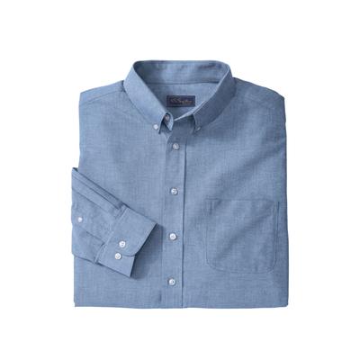 Men's Big & Tall KS Signature Wrinkle-Free Oxford Dress Shirt by KS Signature in Royal Blue (Size 17 1/2 37/8)