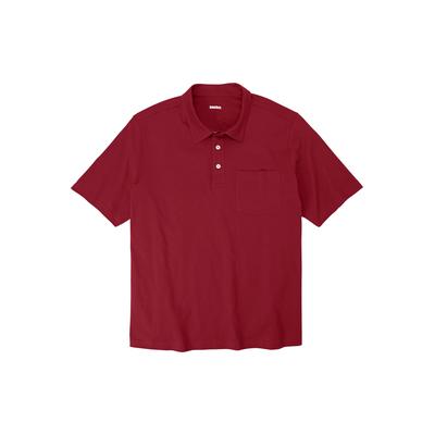 Men's Big & Tall Shrink-Less™ Lightweight Polo T-Shirt by KingSize in Rich Burgundy (Size XL)