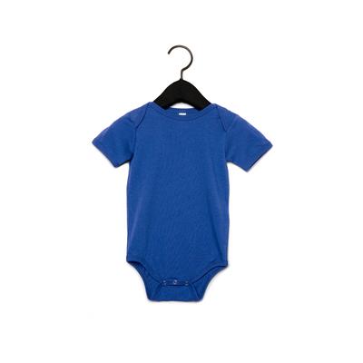 Bella + Canvas 100B Infant Jersey Short-Sleeve One-Piece Top in True Royal Blue size 12-18MOS | Cotton B100B