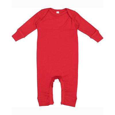 Rabbit Skins 4412 Infant Baby Rib Coverall in Red size 24MOS | Ringspun Cotton LA4412