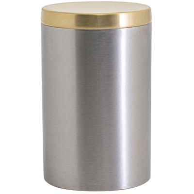 Front of the House RJR030BSS23 10 oz. Round Brushed Stainless Steel Jar with Matte Brass Lid - 12/Case