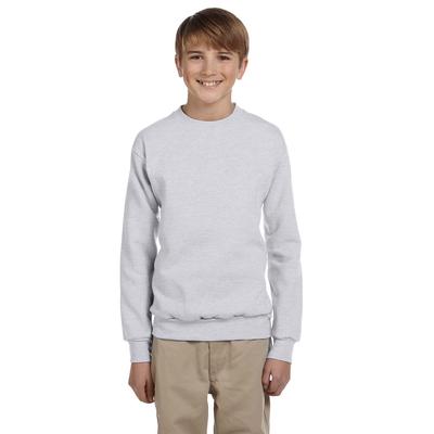 Hanes P360 Youth ComfortBlend EcoSmart 50/50 Fleece Crew T-Shirt in Ash size XS | Cotton Polyester