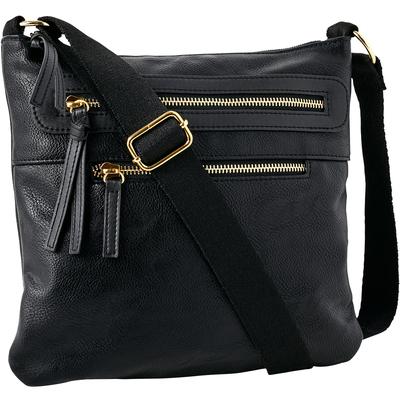 Plus Size Women's Multi-Zip Crossbody Bag by ellos in Black