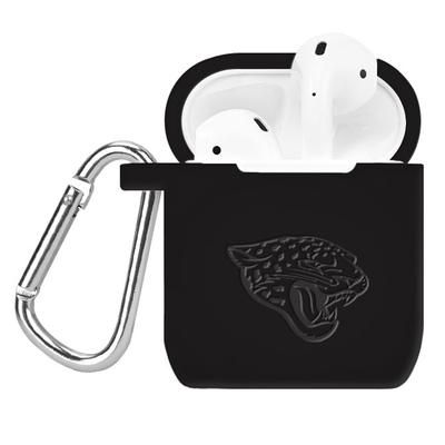 Black Jacksonville Jaguars Debossed Silicone AirPods Case Cover