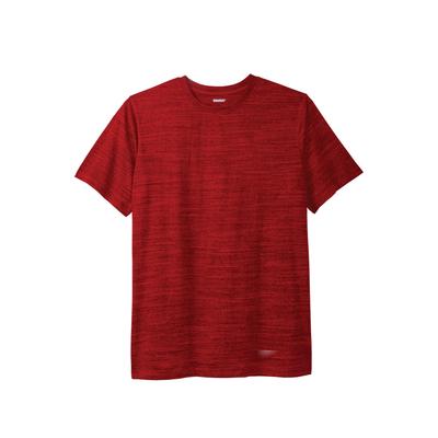 Men's Big & Tall Shrink-Less™ Lightweight Crewneck T-Shirt by KingSize in Red Marl (Size XL)