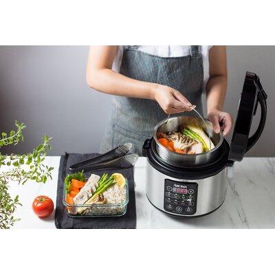 Aroma 20 Cup Cool Touch Smart Carb Rice Cooker Stainless Steel | 14.8 H x 12.6 W x 12.6 D in | Wayfair ARC-1120SBL