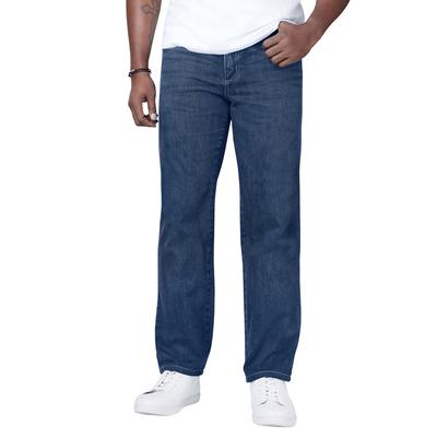 Men's Big & Tall Liberty Blues™ Relaxed-Fit Side Elastic 5-Pocket Jeans by Liberty Blues in Stonewash (Size 44 40)